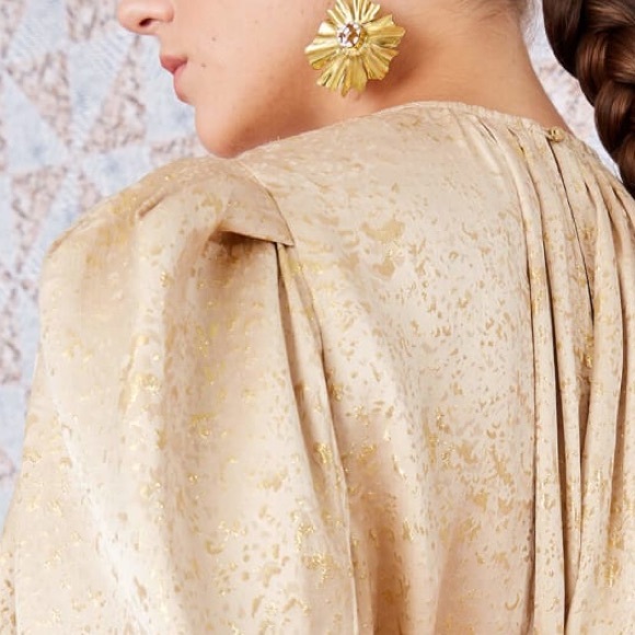 Ulla Johnson Gilded Ballon Sleeve Ivy Blouse in Sand - Picture 4 of 16